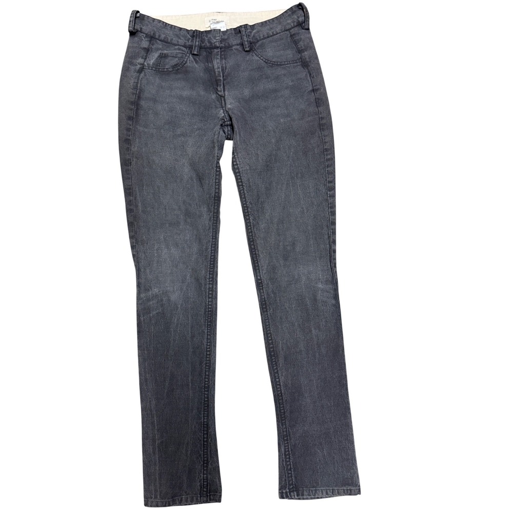 Isabel Marant Etoile Faded Black Slim Straight Leg Jeans Size 27 Cotton Denim